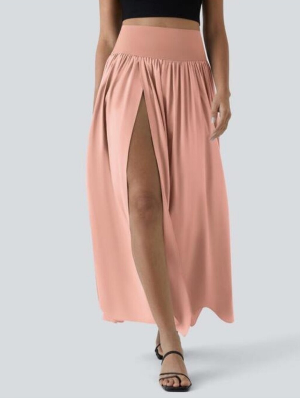 Halara Breezeful High Waisted Split 2-in-1  Flowy Quick Dry Maxi Skirt L